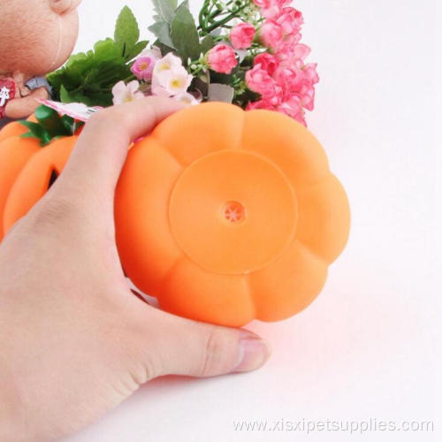 Non Toxic Pumpkin Vinyl Squeaky Dog Chew Toy